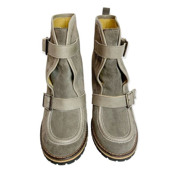 Bettye Muller Radford Suede Buckle Boots - Picture 3 of 11